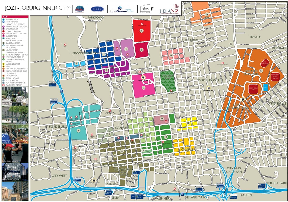 Mapa turístico de Joanesburgo (Joburg Jozi)